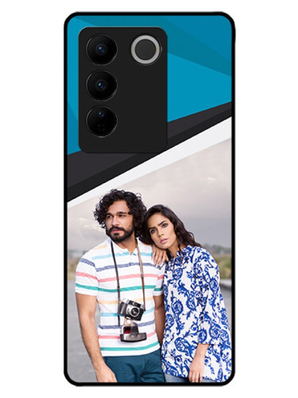 Custom Vivo V27 Pro 5G Photo Printing on Glass Case - Simple Pattern Photo Upload Design