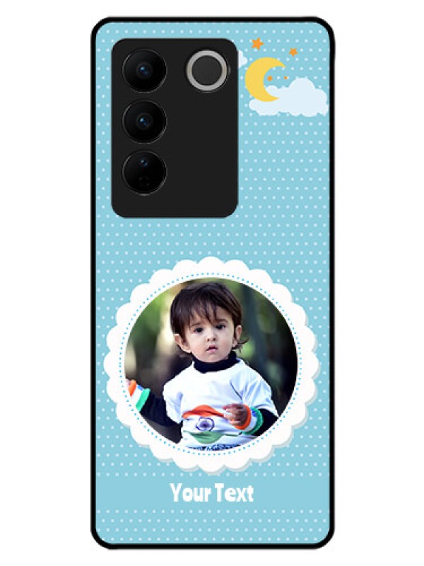 Custom Vivo V27 Pro 5G Personalised Glass Phone Case - Violet Pattern Design