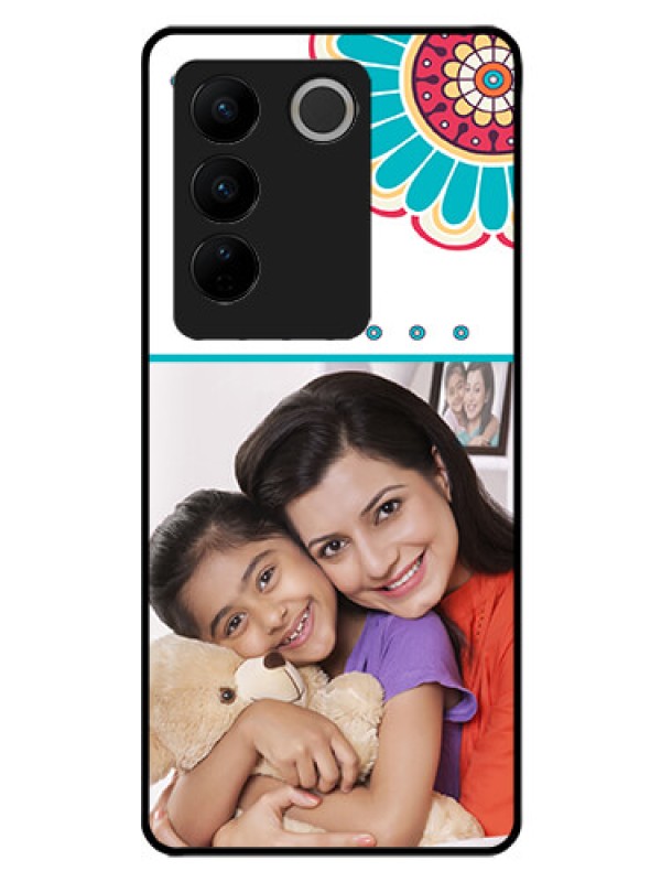 Custom Vivo V27 Pro 5G Custom Glass Phone Case - Flower Design