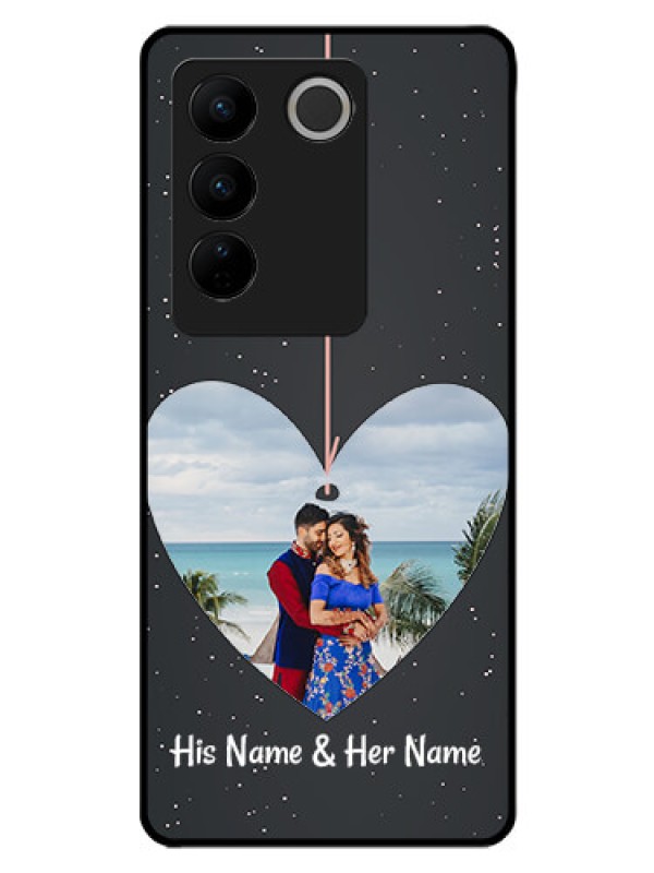 Custom Vivo V27 Pro 5G Custom Glass Phone Case - Hanging Heart Design