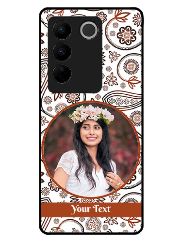 Custom Vivo V27 Pro 5G Custom Glass Mobile Case - Abstract Flower Design