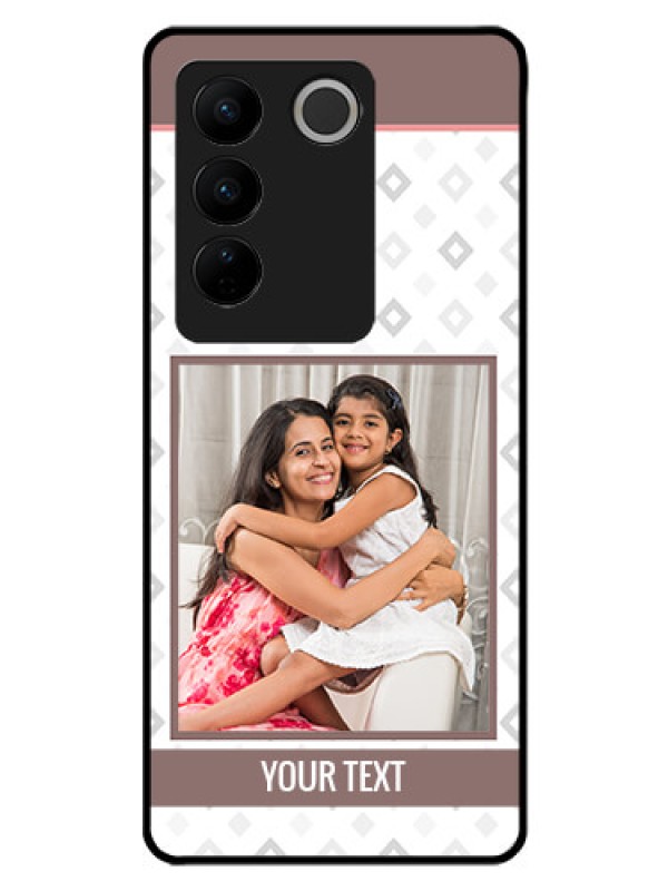 Custom Vivo V27 Pro 5G Photo Printing on Glass Case - Simple Diamond Design