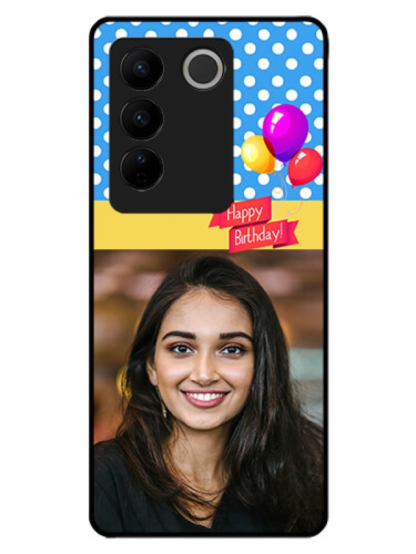Custom Vivo V27 Pro 5G Custom Glass Mobile Case - Happy Birthday Design