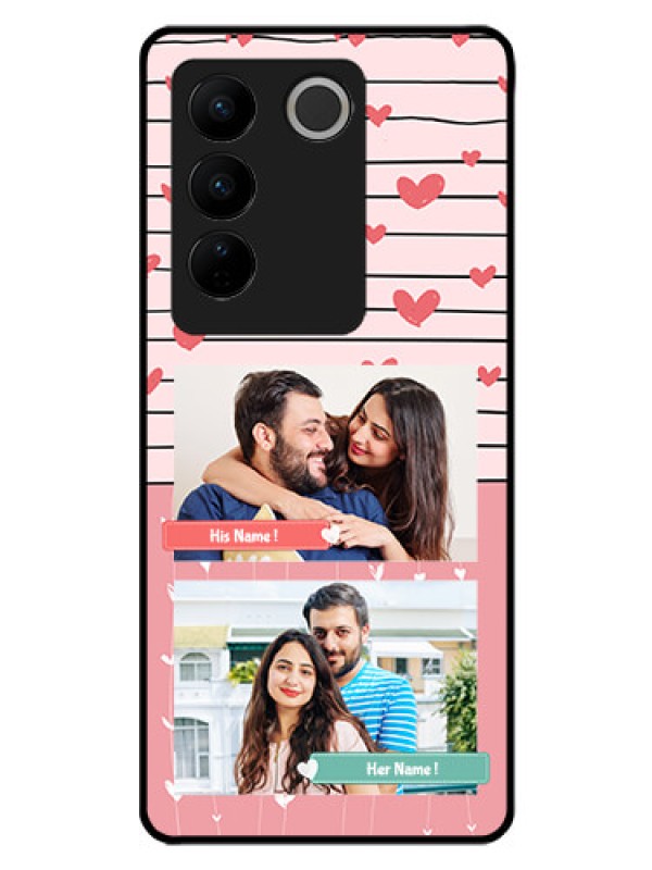 Custom Vivo V27 Pro 5G Custom Glass Mobile Case - Photo with Heart Design