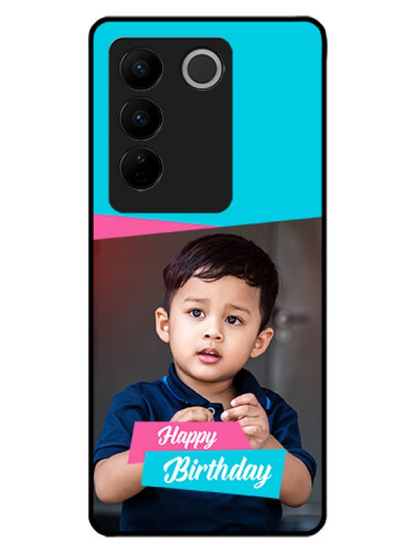 Custom Vivo V27 Pro 5G Personalized Glass Phone Case - Image Holder with 2 Color Design