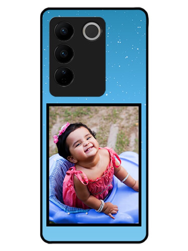 Custom Vivo V27 Pro 5G Custom Glass Mobile Case - Wave Pattern Colorful Design