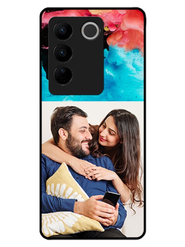 Custom Vivo V27 Pro 5G Custom Glass Mobile Case - Quote with Acrylic Painting Design