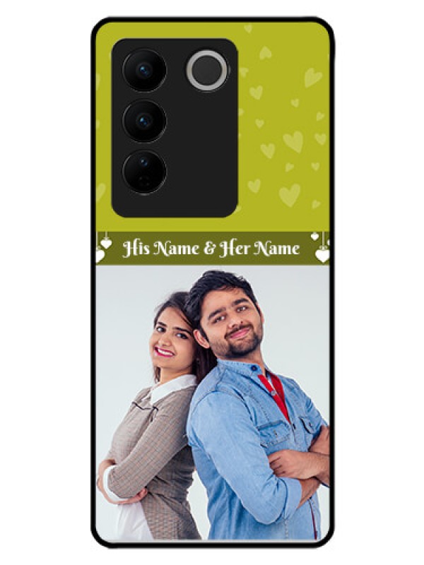 Custom Vivo V27 Pro 5G Custom Glass Phone Case - You & Me Heart Design