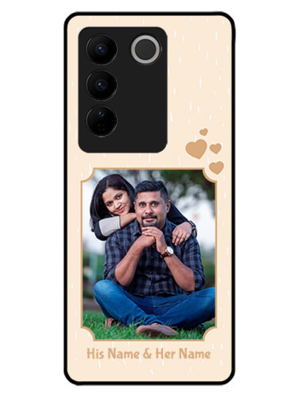 Custom Vivo V27 Pro 5G Custom Glass Phone Case - with confetti love design