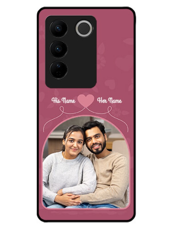 Custom Vivo V27 Pro 5G Photo Printing on Glass Case - Love Floral Design