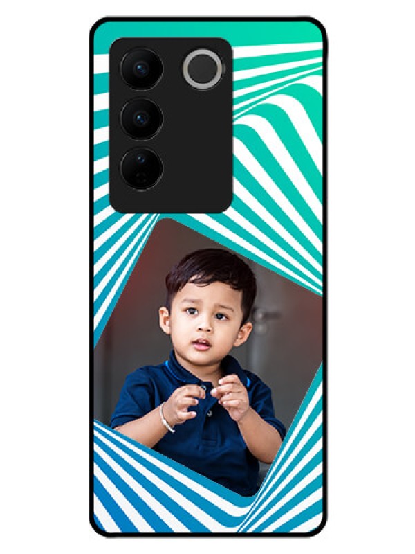 Custom Vivo V27 Pro 5G Personalized Glass Phone Case - Abstract Spiral Design