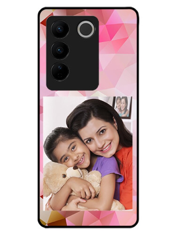 Custom Vivo V27 Pro 5G Photo Printing on Glass Case - Abstract Triangle Design