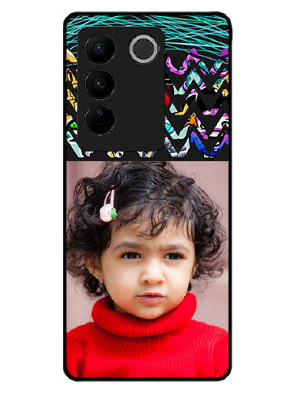 Custom Vivo V27 Pro 5G Personalized Glass Phone Case - Neon Abstract Design
