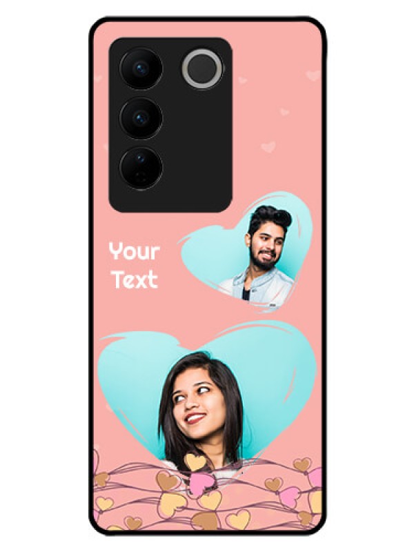 Custom Vivo V27 Pro 5G Custom Glass Mobile Case - Love Doodle Design