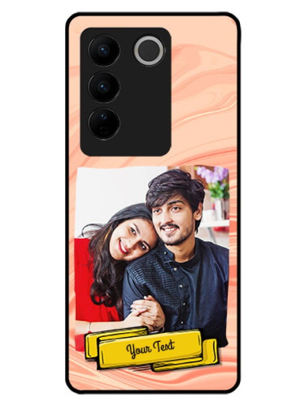 Custom Vivo V27 Pro 5G Personalized Glass Phone Case - Marble Texture Design