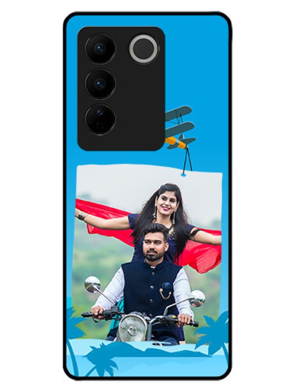 Custom Vivo V27 Pro 5G Custom Glass Mobile Case - Traveller Design