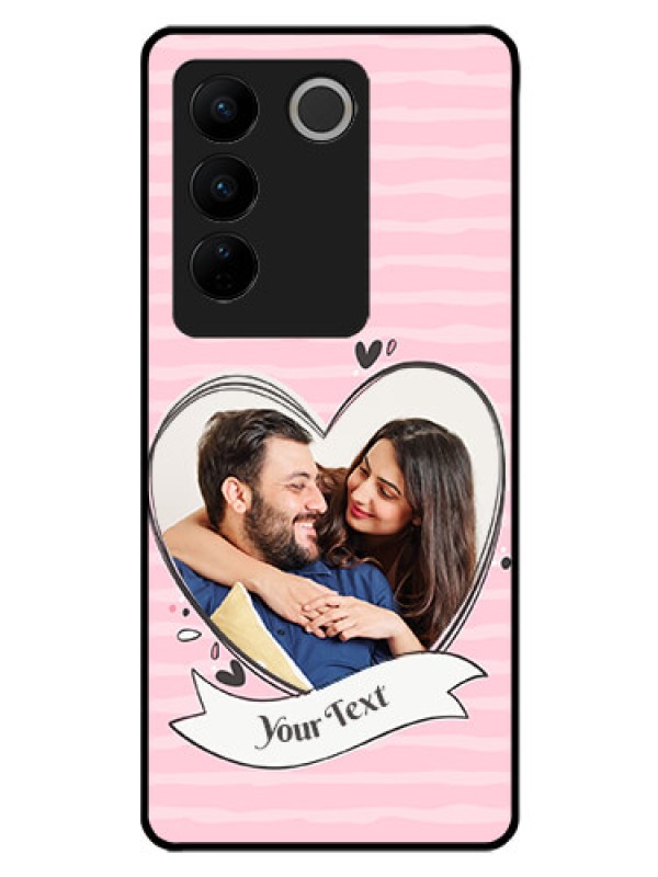 Custom Vivo V27 Pro 5G Custom Glass Phone Case - Vintage Heart Design