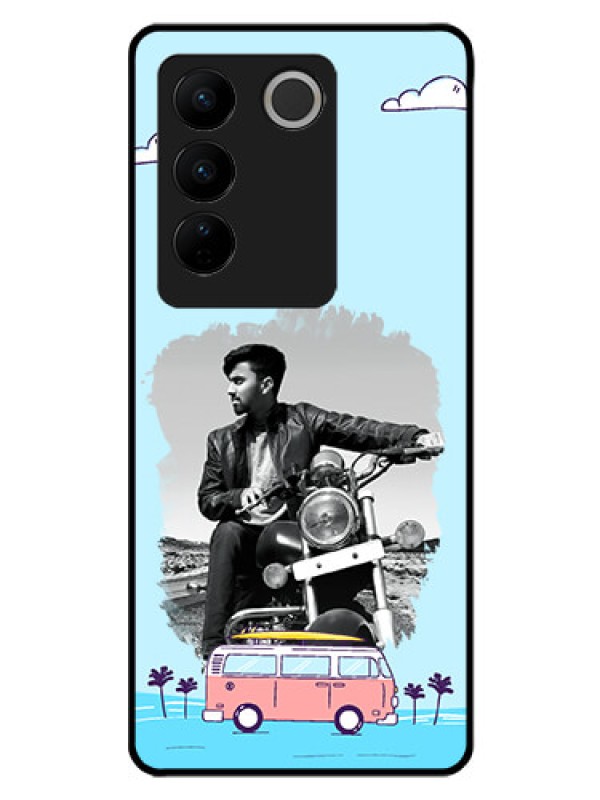 Custom Vivo V27 Pro 5G Photo Printing on Glass Case - Travel & Adventure Design