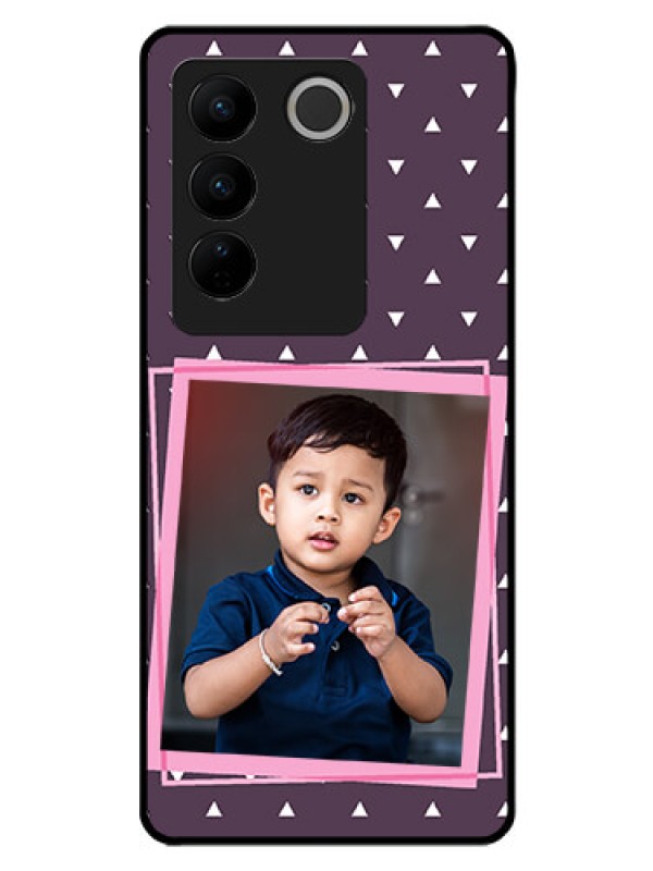 Custom Vivo V27 Pro 5G Custom Glass Mobile Case - Triangle Pattern Dotted Design