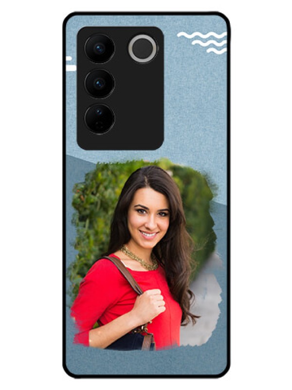 Custom Vivo V27 Pro 5G Custom Glass Mobile Case - Grunge Line Art Design