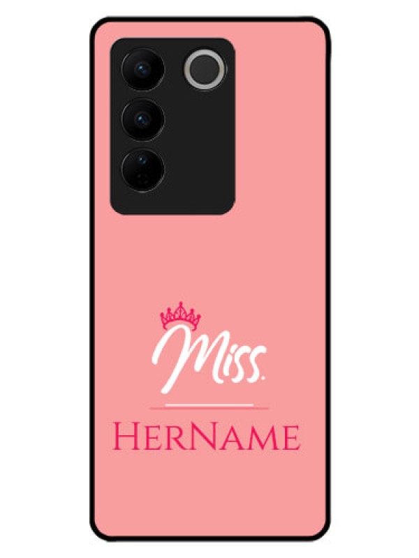 Custom Vivo V27 Pro 5G Custom Glass Phone Case Mrs with Name