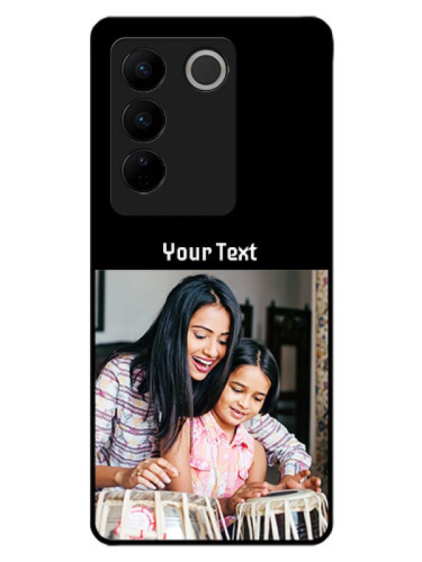 Custom Vivo V27 Pro 5G Photo with Name on Glass Phone Case