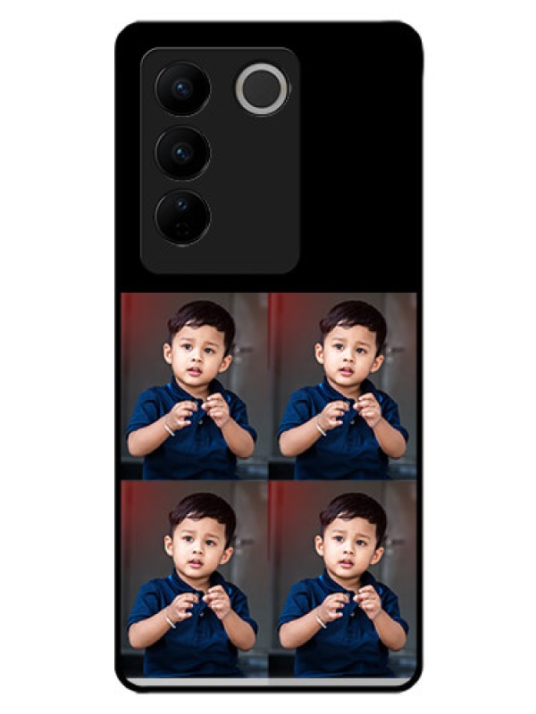 Custom Vivo V27 Pro 5G 4 Image Holder on Glass Mobile Cover