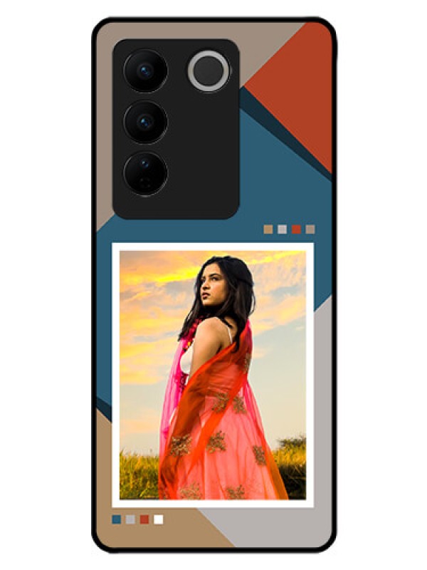 Custom Vivo V27 Pro Personalized Glass Phone Case - Retro color pallet Design