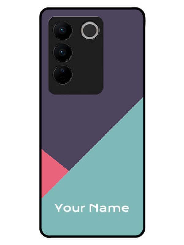 Custom Vivo V27 Pro Custom Glass Mobile Case - Tri Color abstract Design