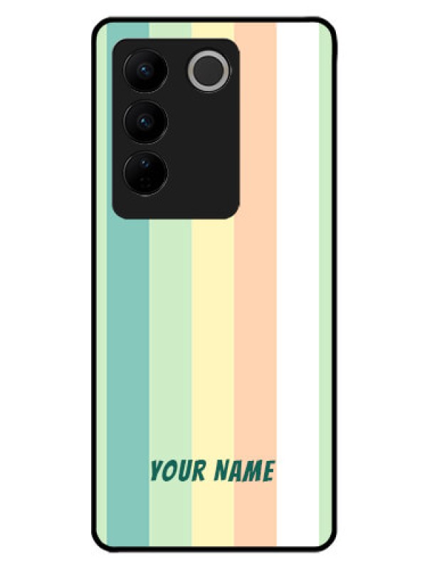 Custom Vivo V27 Pro Photo Printing on Glass Case - Multi-colour Stripes Design