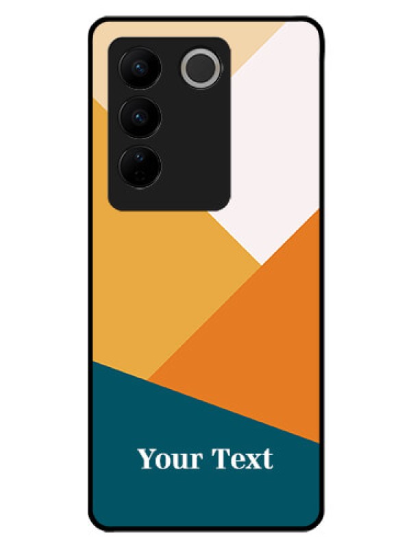 Custom Vivo V27 Pro Personalized Glass Phone Case - Stacked Multi-colour Design