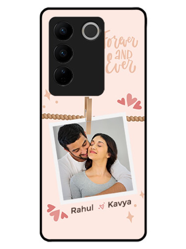 Custom Vivo V27 Pro Custom Glass Phone Case - Forever and ever love Design