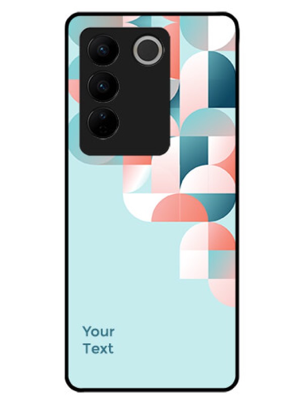 Custom Vivo V27 Pro Custom Glass Phone Case - Stylish Semi-circle Pattern Design