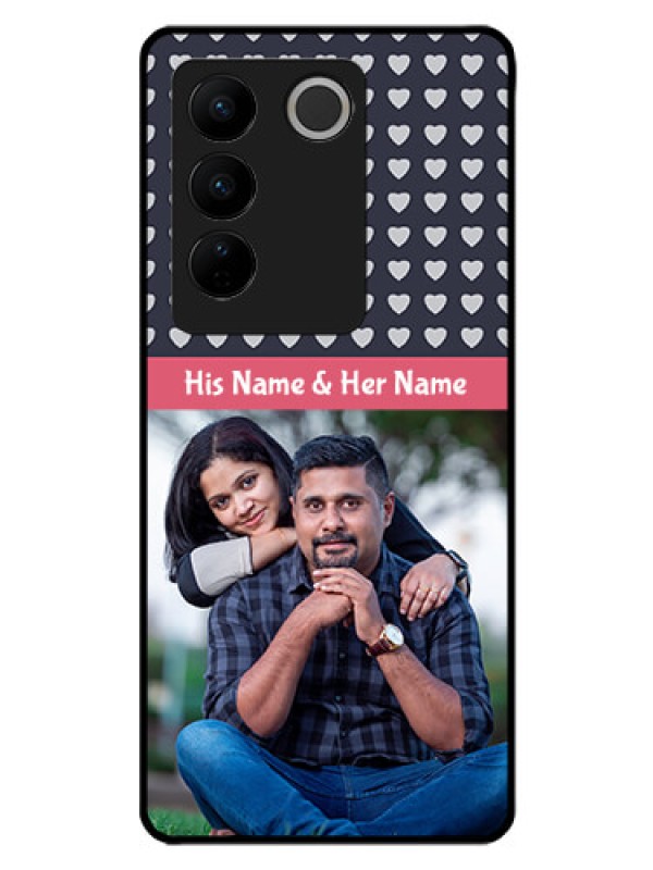 Custom Vivo V27 5G Custom Glass Mobile Case - Love Symbols Design