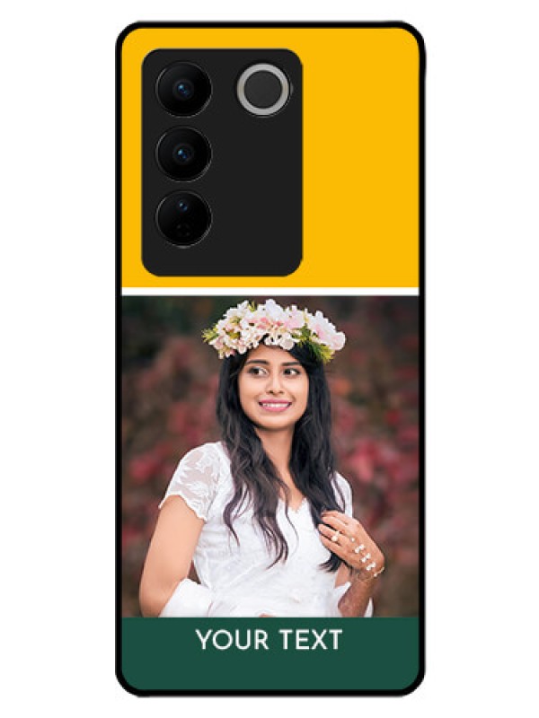 Custom Vivo V27 5G Photo Printing on Glass Case - Love You Design