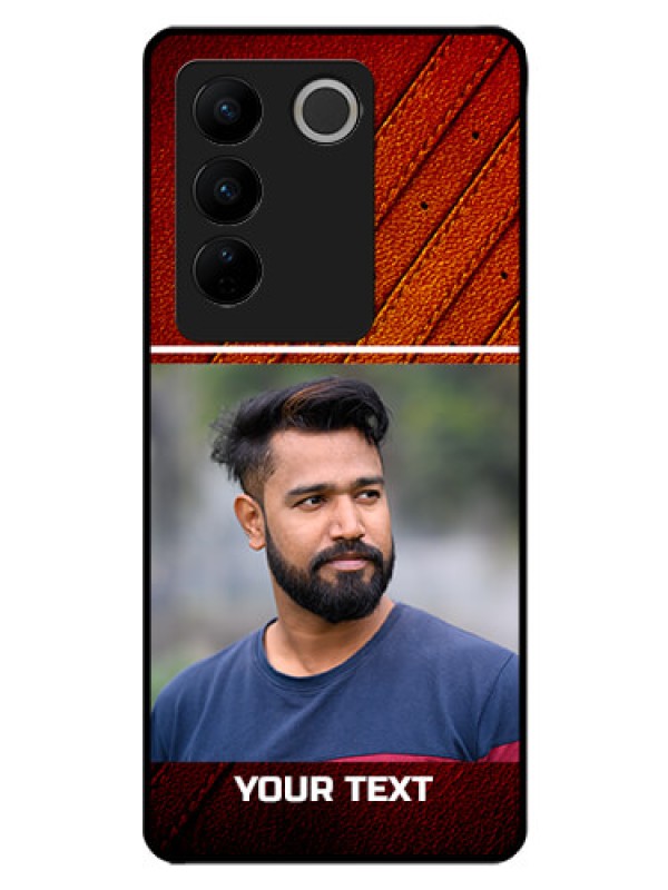 Custom Vivo V27 5G Personalized Glass Phone Case - Leather Phone Case Design