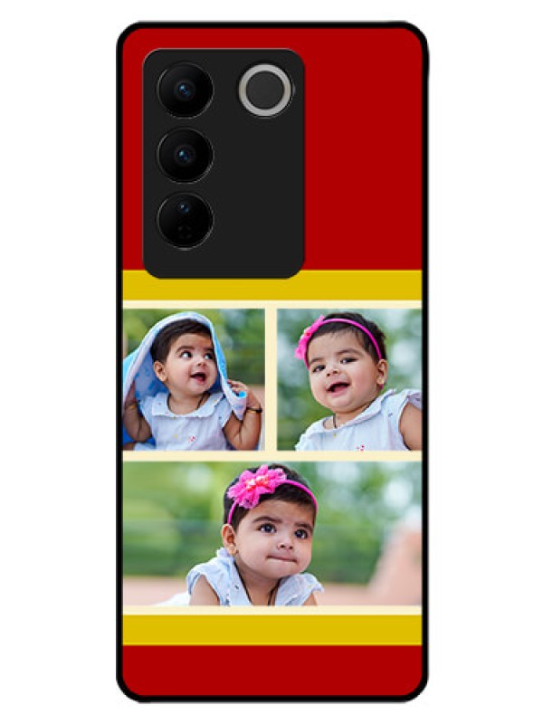 Custom Vivo V27 5G Custom Glass Mobile Case - Multiple Pic Upload Design