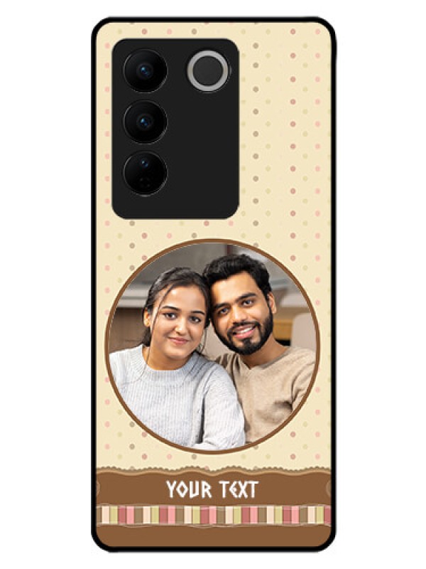 Custom Vivo V27 5G Custom Glass Mobile Case - Brown Dotted Mobile Case Design