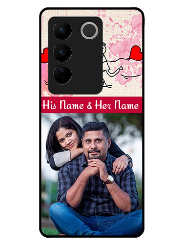 Custom Vivo V27 5G Photo Printing on Glass Case - You and Me Case Design