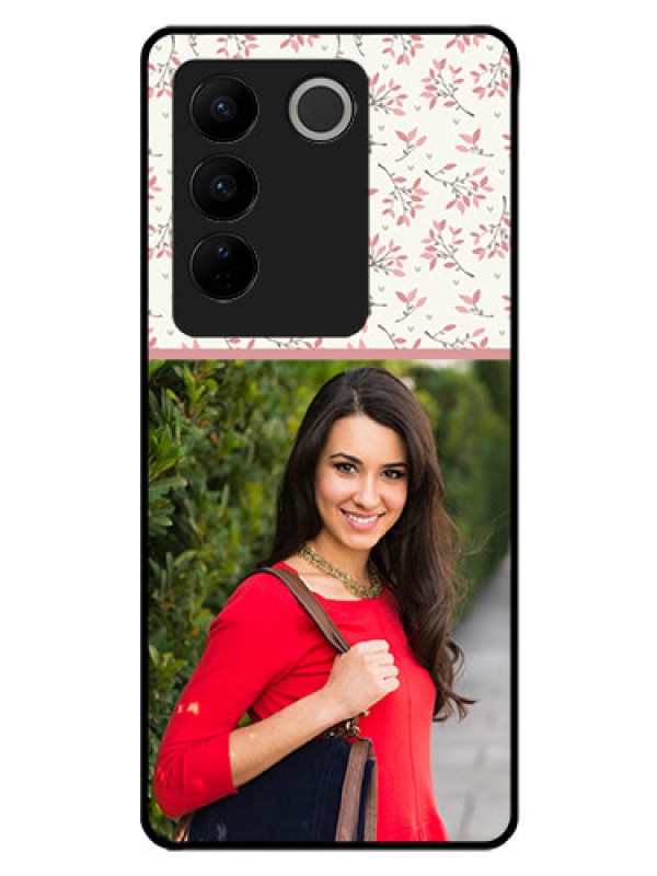 Custom Vivo V27 5G Custom Glass Phone Case - Premium Floral Design