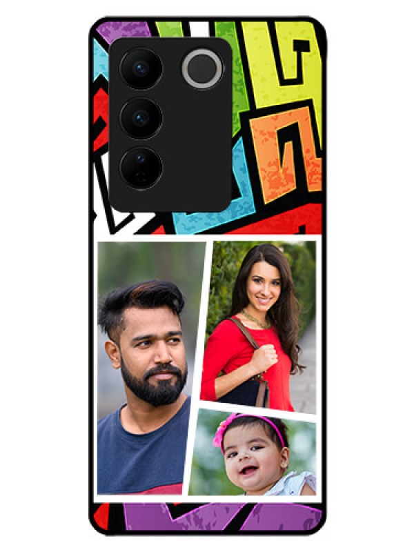 Custom Vivo V27 5G Custom Glass Phone Case - Graffiti pattern Design