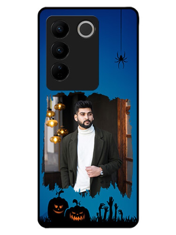 Custom Vivo V27 5G Photo Printing on Glass Case - with pro Halloween design