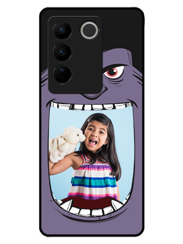 Custom Vivo V27 5G Custom Glass Phone Case - Angry Monster Design