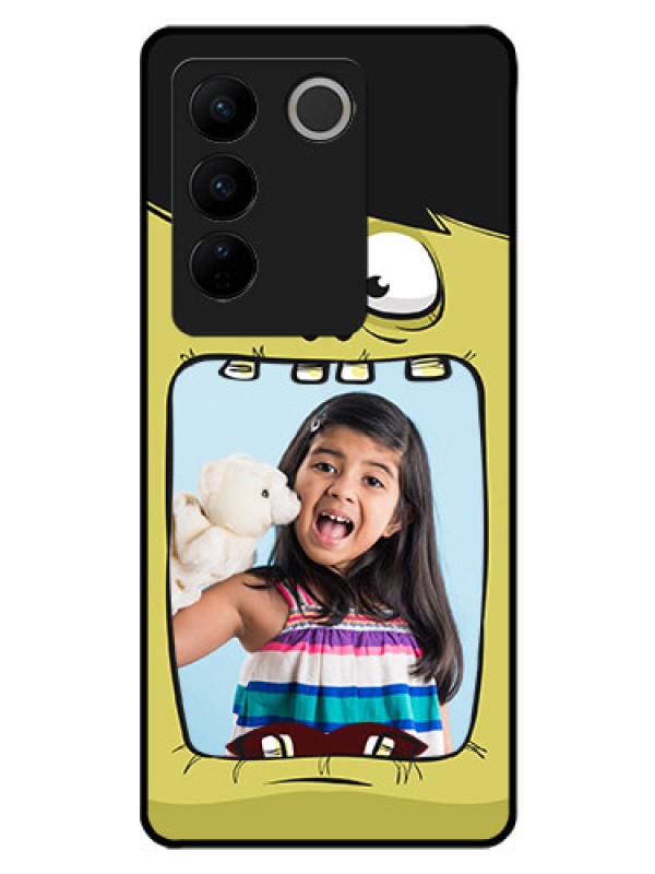 Custom Vivo V27 5G Personalized Glass Phone Case - Cartoon monster back case Design