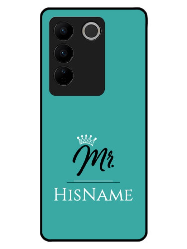 Custom Vivo V27 5G Custom Glass Phone Case Mr with Name