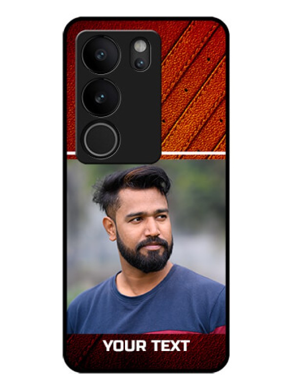 Custom Vivo V29 5G Custom Glass Phone Case - Leather Phone Case Design