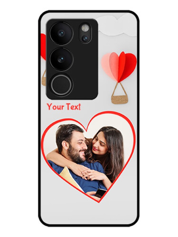 Custom Vivo V29 5G Custom Glass Phone Case - Parachute Love Design