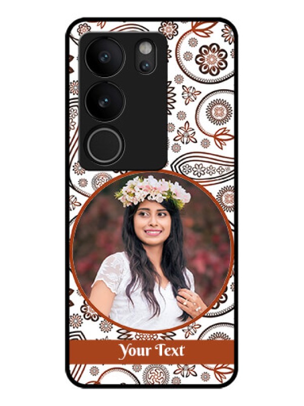 Custom Vivo V29 5G Custom Glass Phone Case - Abstract Flower Design