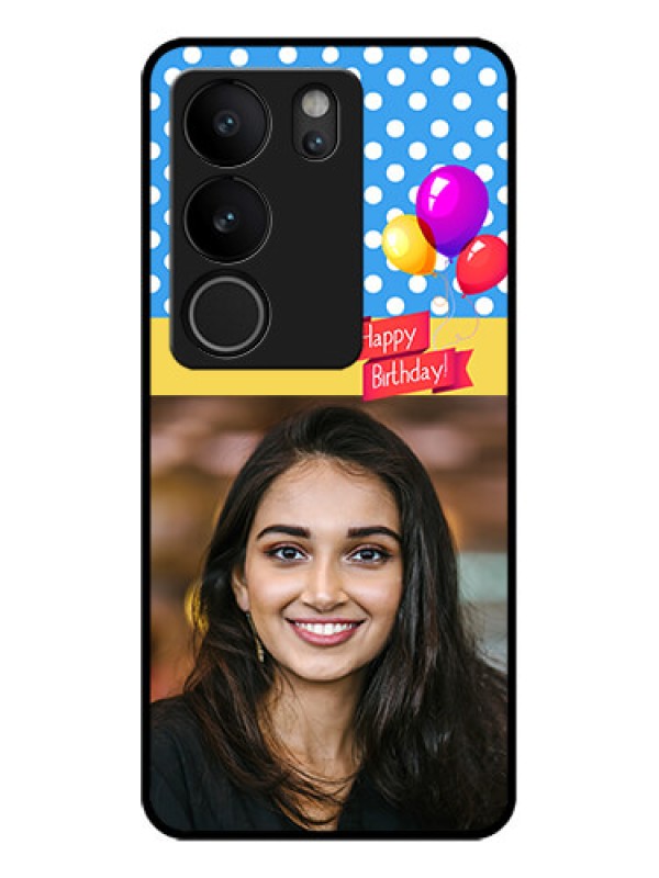 Custom Vivo V29 5G Custom Glass Phone Case - Happy Birthday Design
