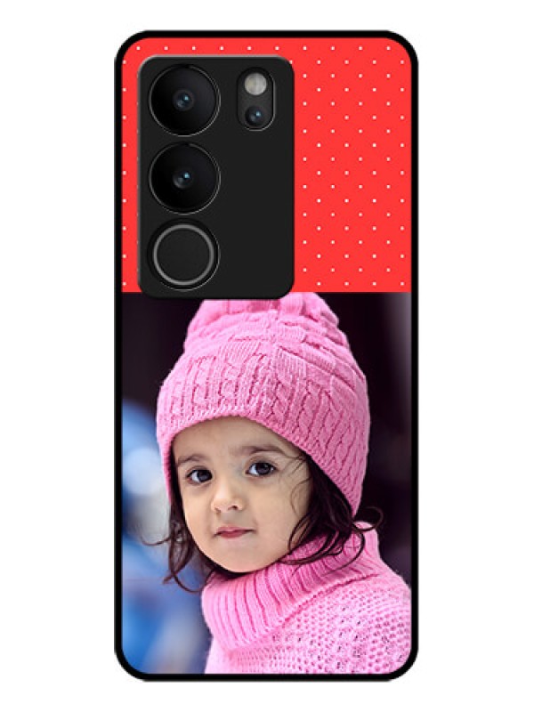 Custom Vivo V29 5G Custom Glass Phone Case - Red Pattern Design